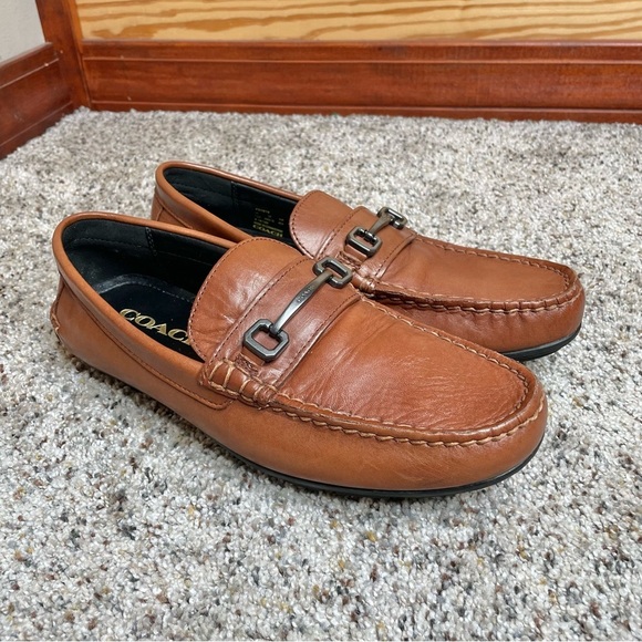 Coach Men’s Mott Varsity Drive Loafers Shoes Brown 7.5 FG1619 Designer Office